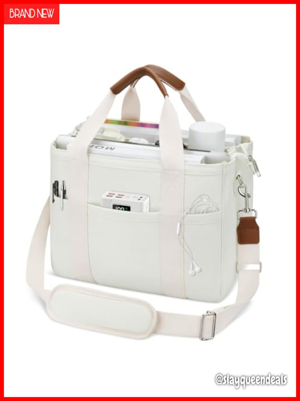 KKXIU Large Canvas Tote Bag with Zipper Crossbody Messenger Purse